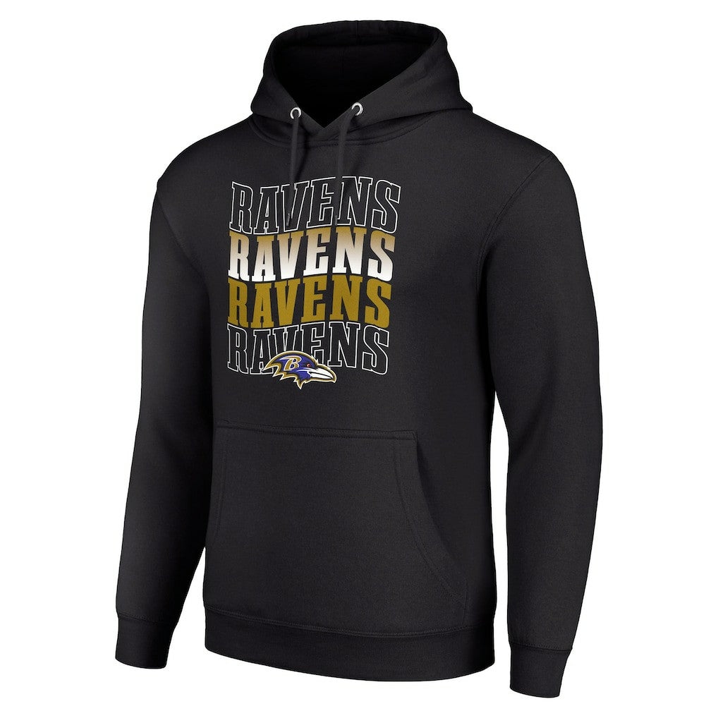 Baltimore Ravens  Starter Four Team Name Logo Fleece Pullover Hoodie