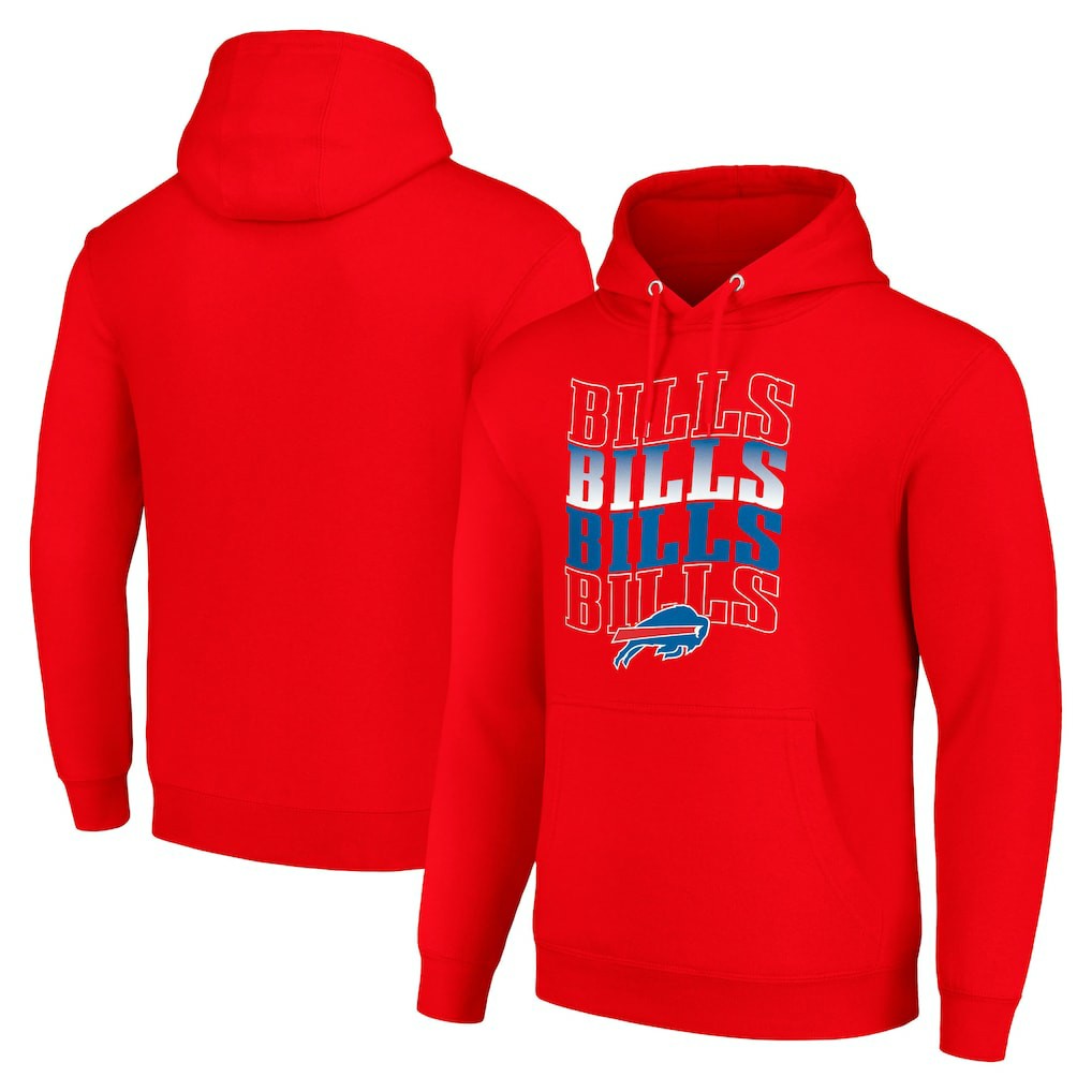 Buffalo Bills  Starter Four Team Name Logo Fleece Pullover Hoodie