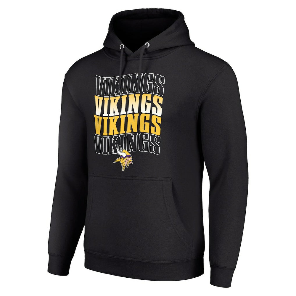 Minnesota Vikings  Starter Four Team Name Logo Fleece Pullover Hoodie