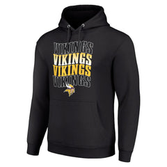 Minnesota Vikings  Starter Four Team Name Logo Fleece Pullover Hoodie