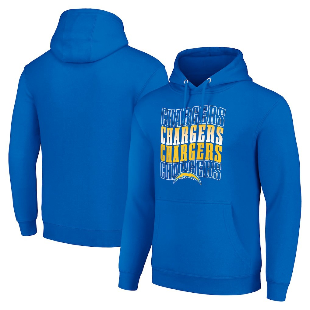 Los Angeles Chargers  Starter Four Team Name Logo Fleece Pullover Hoodie