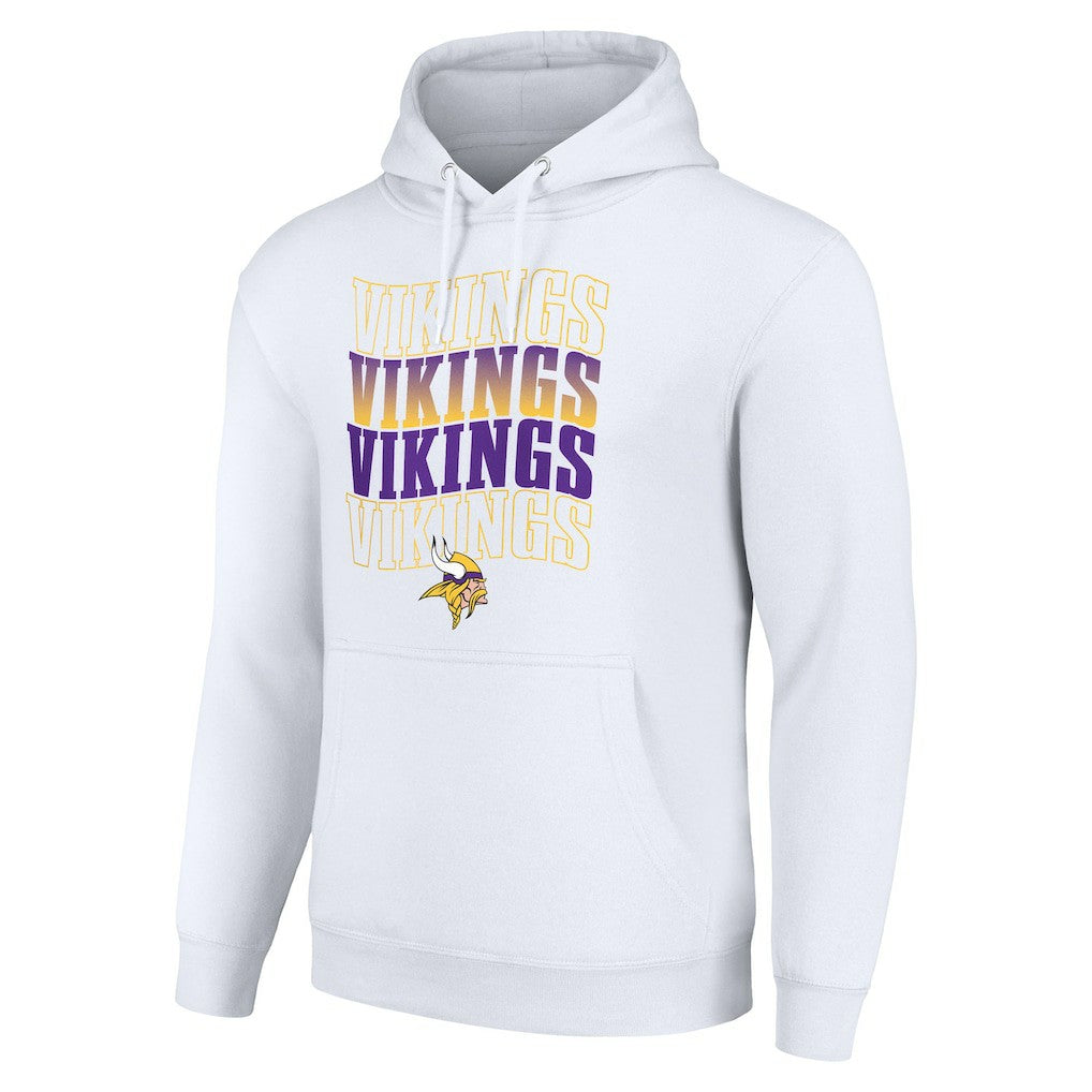 Minnesota Vikings  Starter Four Team Name Logo Fleece Pullover Hoodie