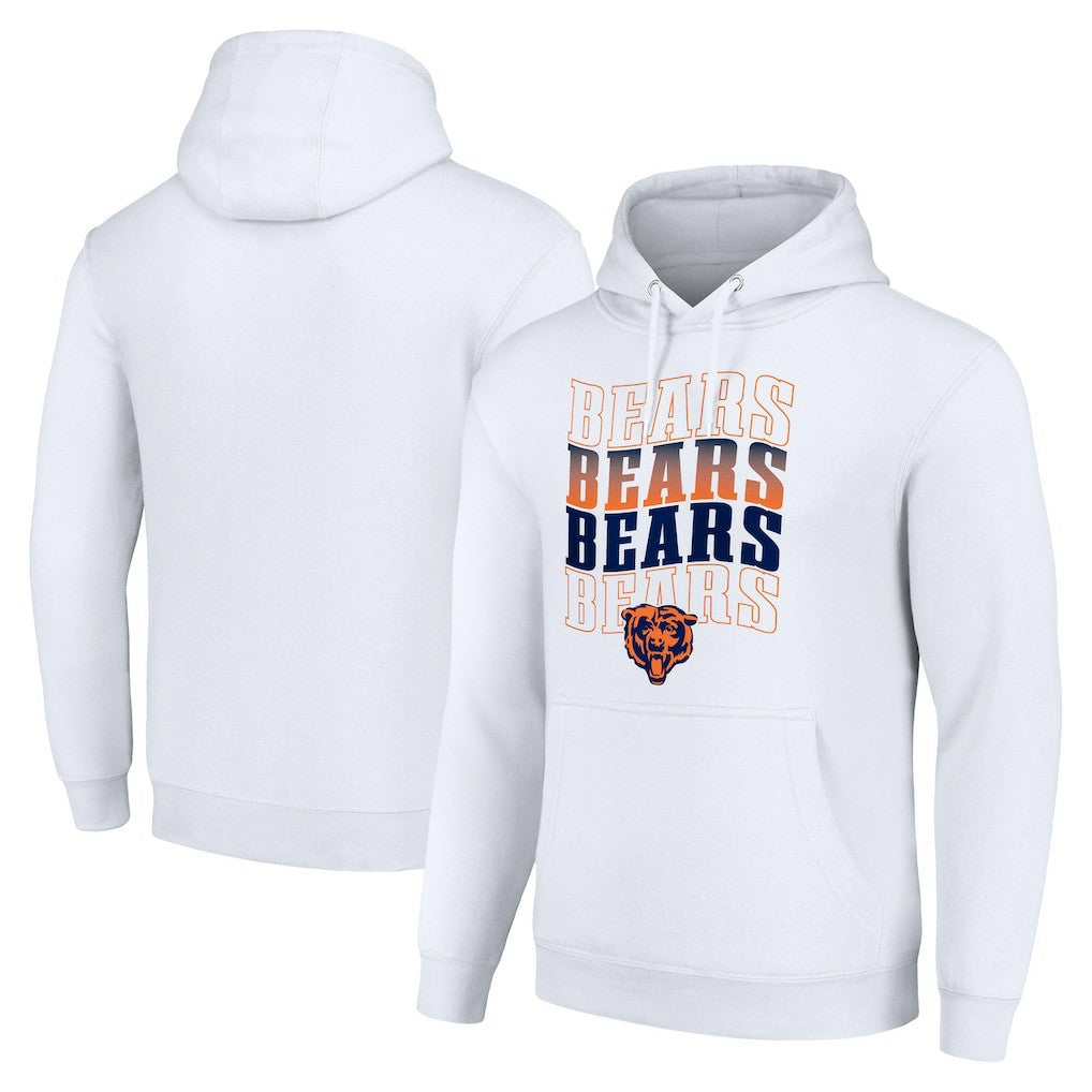 Chicago Bears  Starter Four Team Name Logo Fleece Pullover Hoodie