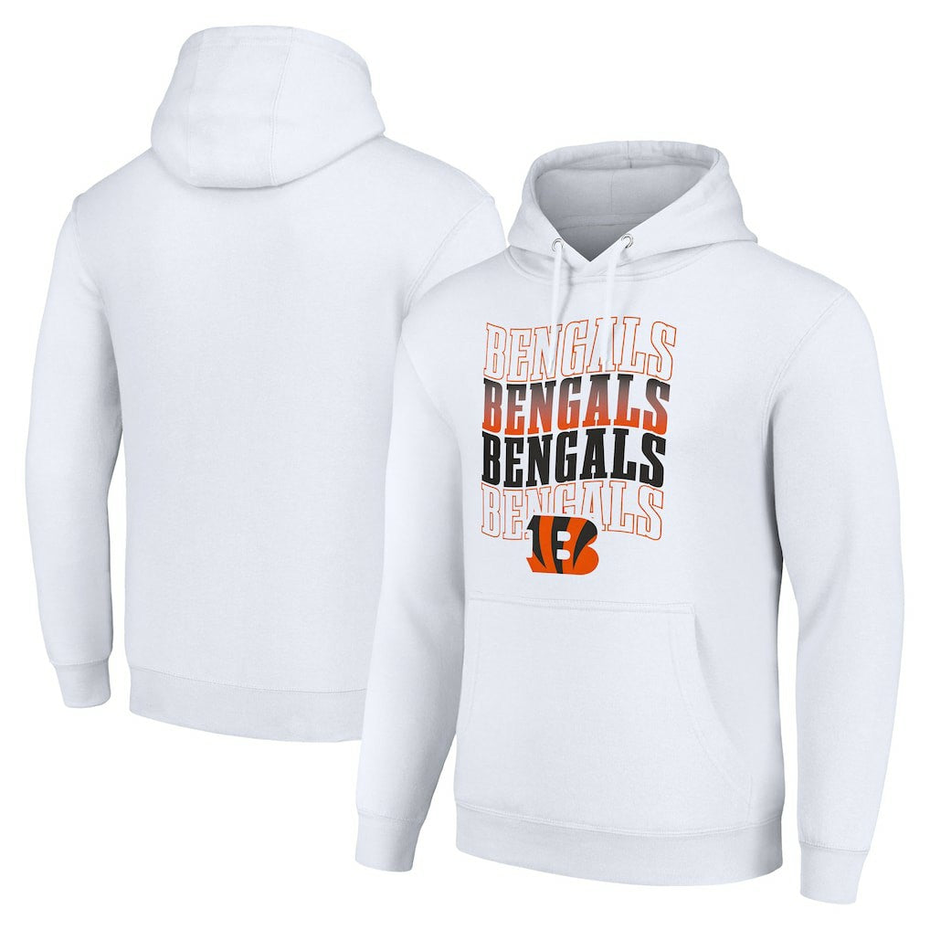 Cincinnati Bengals  Starter Four Team Name Logo Fleece Pullover Hoodie