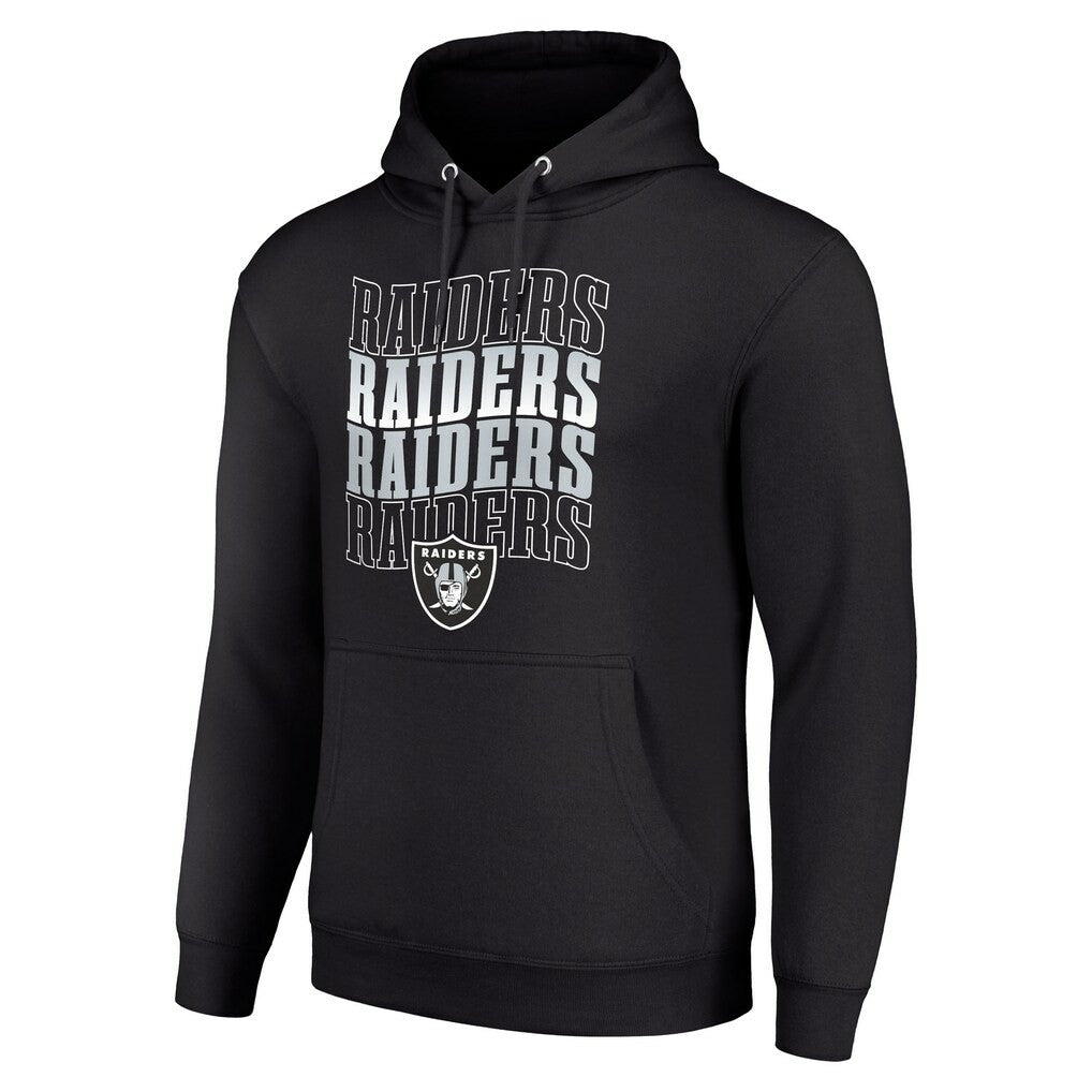 Las Vegas Raiders  Starter Four Team Name Logo Fleece Pullover Hoodie