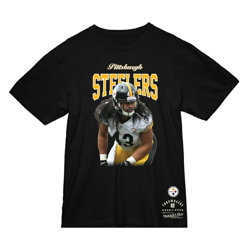 Pittsburgh Steelers Mitchell & Ness Troy Polamalu  Sideline Retired Player T-Shirt