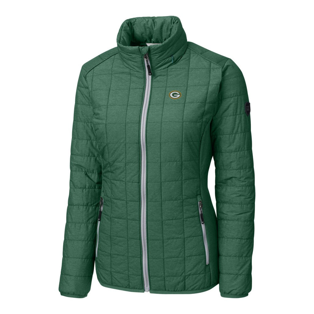 Green Bay Packers  Cutter & Buck Women's Rainier PrimaLoft Eco Insulated Full-Zip Puffer Jacket