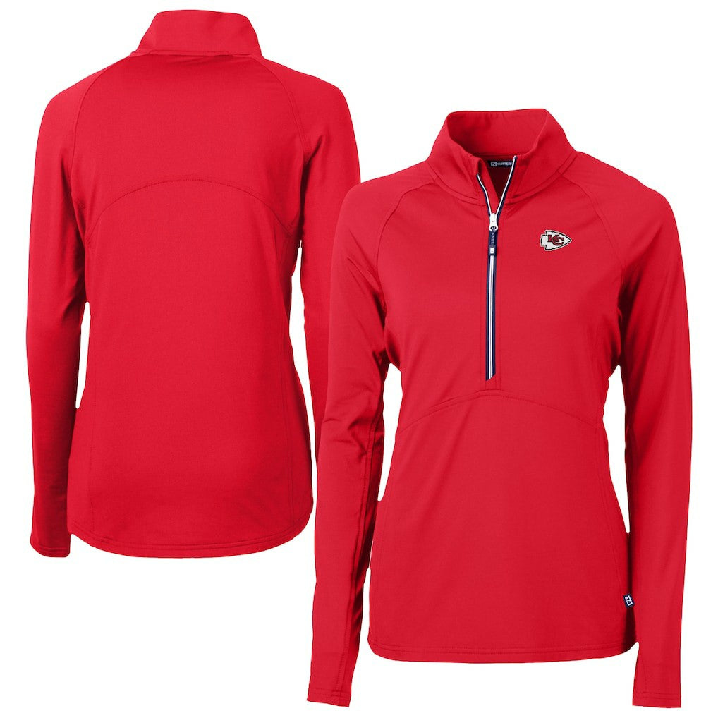 Kansas City Chiefs  Cutter & Buck Women's Adapt Eco Knit Stretch Recycled Half-Zip Pullover Top
