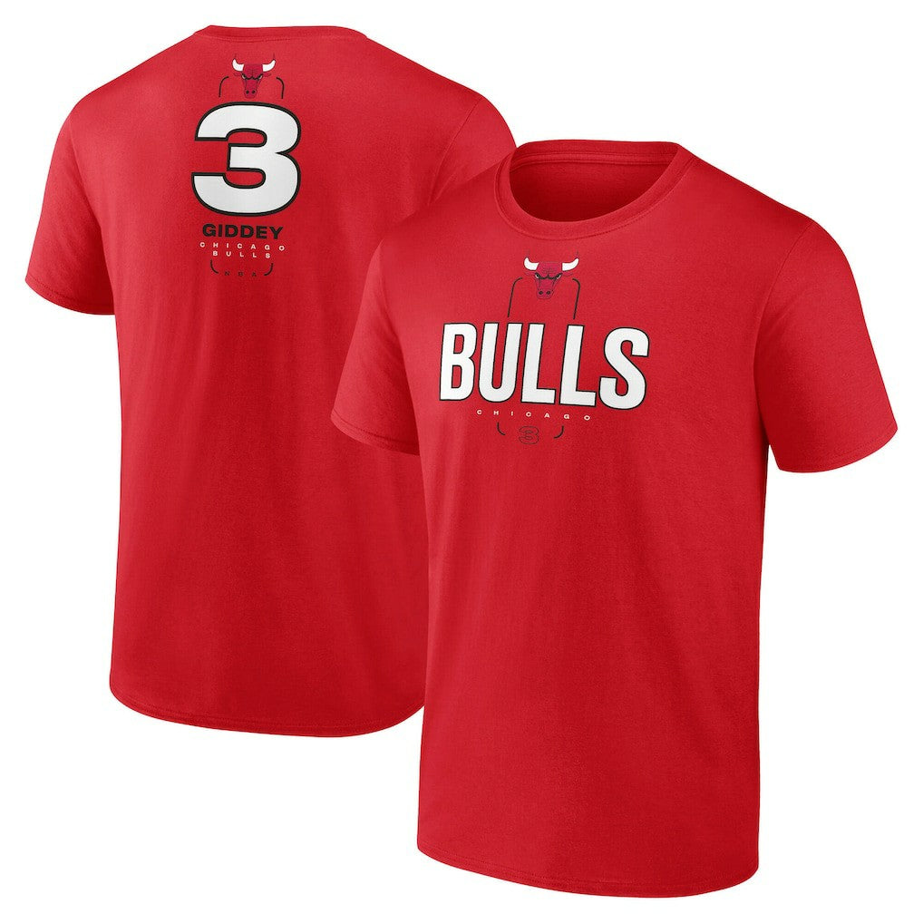 Josh Giddey Chicago Bulls Behind The Back Name & Number T-Shirt - Red outlet Online
