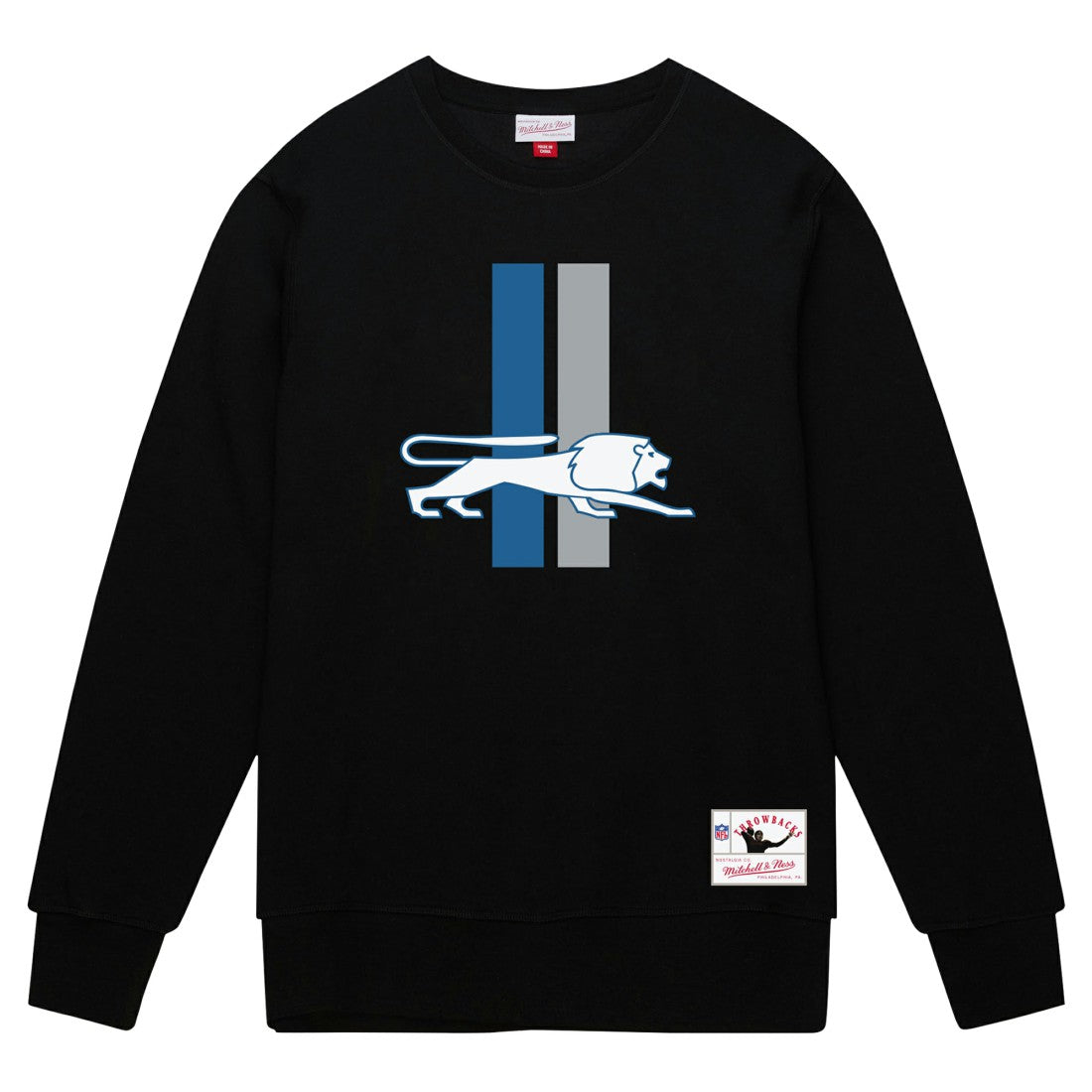 Detroit Lions Mitchell & Ness Basic Fleece Pullover Sweatshirt