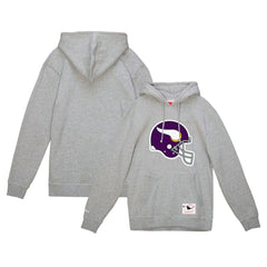 Minnesota Vikings Mitchell & Ness Helmet Logo Vintage Pullover Hoodie