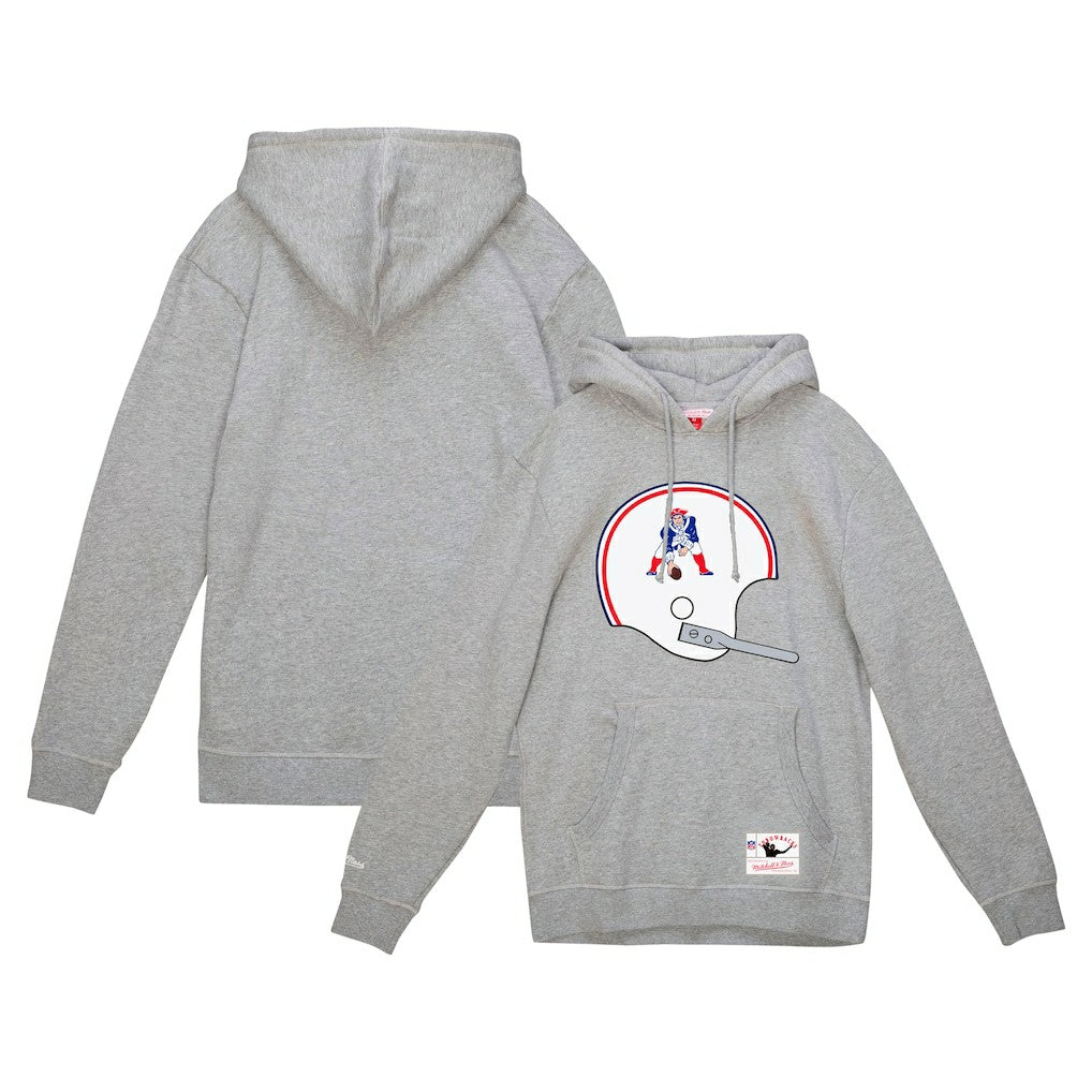 New England Patriots Mitchell & Ness Helmet Logo Vintage Pullover Hoodie