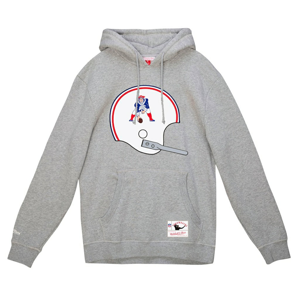 New England Patriots Mitchell & Ness Helmet Logo Vintage Pullover Hoodie