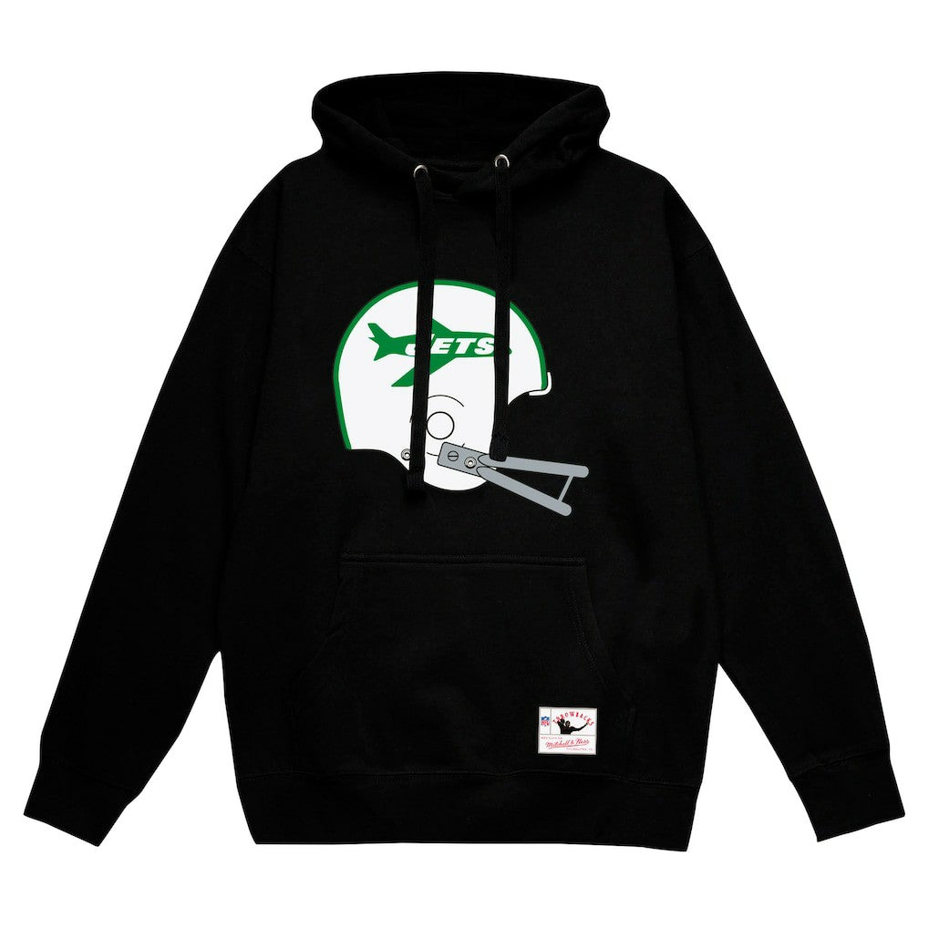 New York Jets Mitchell & Ness Helmet Logo Vintage Pullover Hoodie