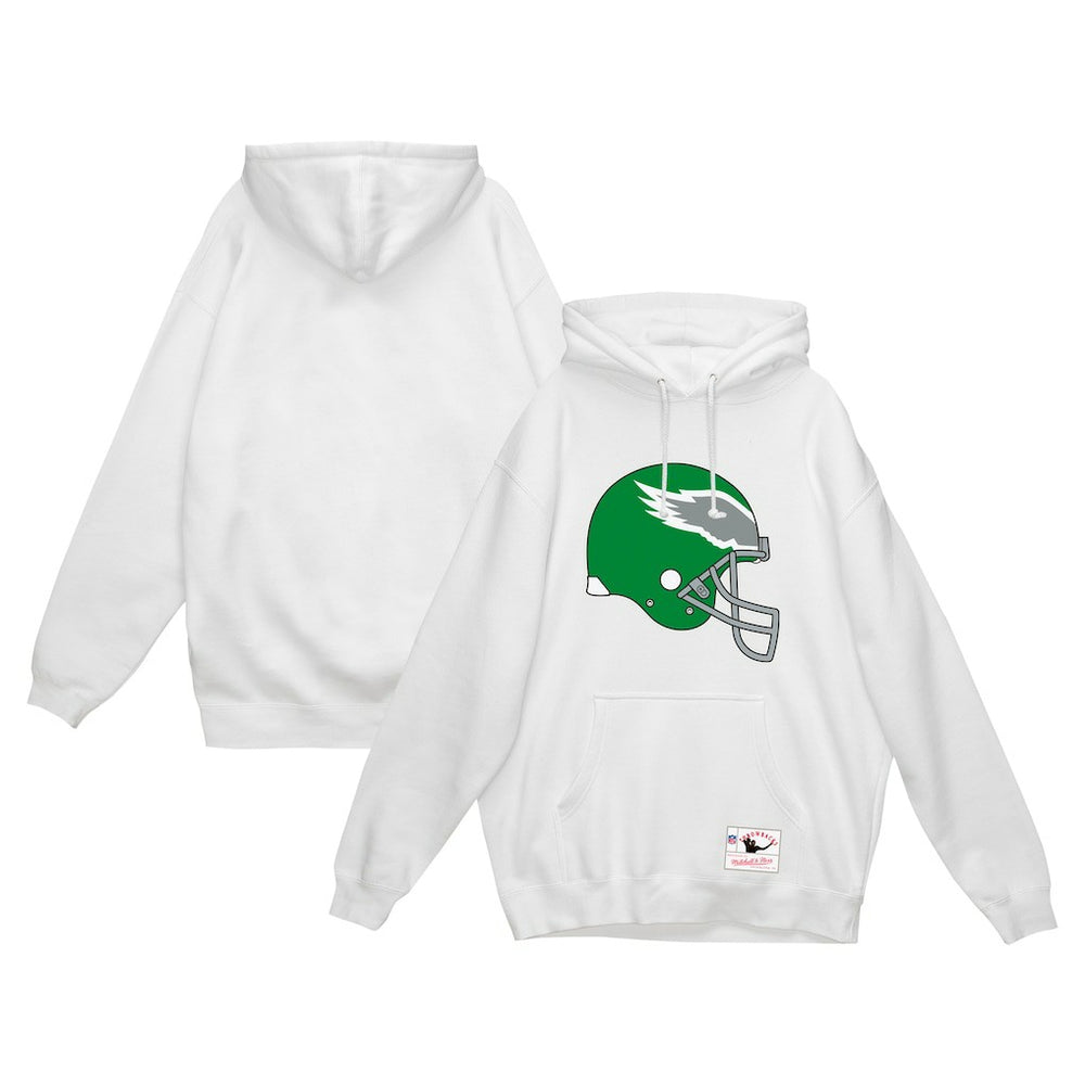 Philadelphia Eagles Mitchell & Ness Helmet Logo Vintage Pullover Hoodie