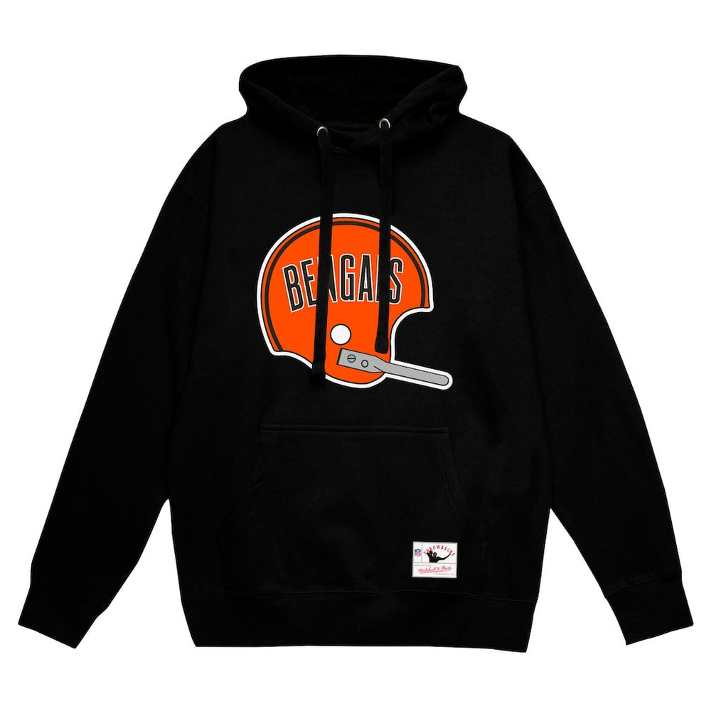 Cincinnati Bengals Mitchell & Ness Helmet Logo Vintage Pullover Hoodie