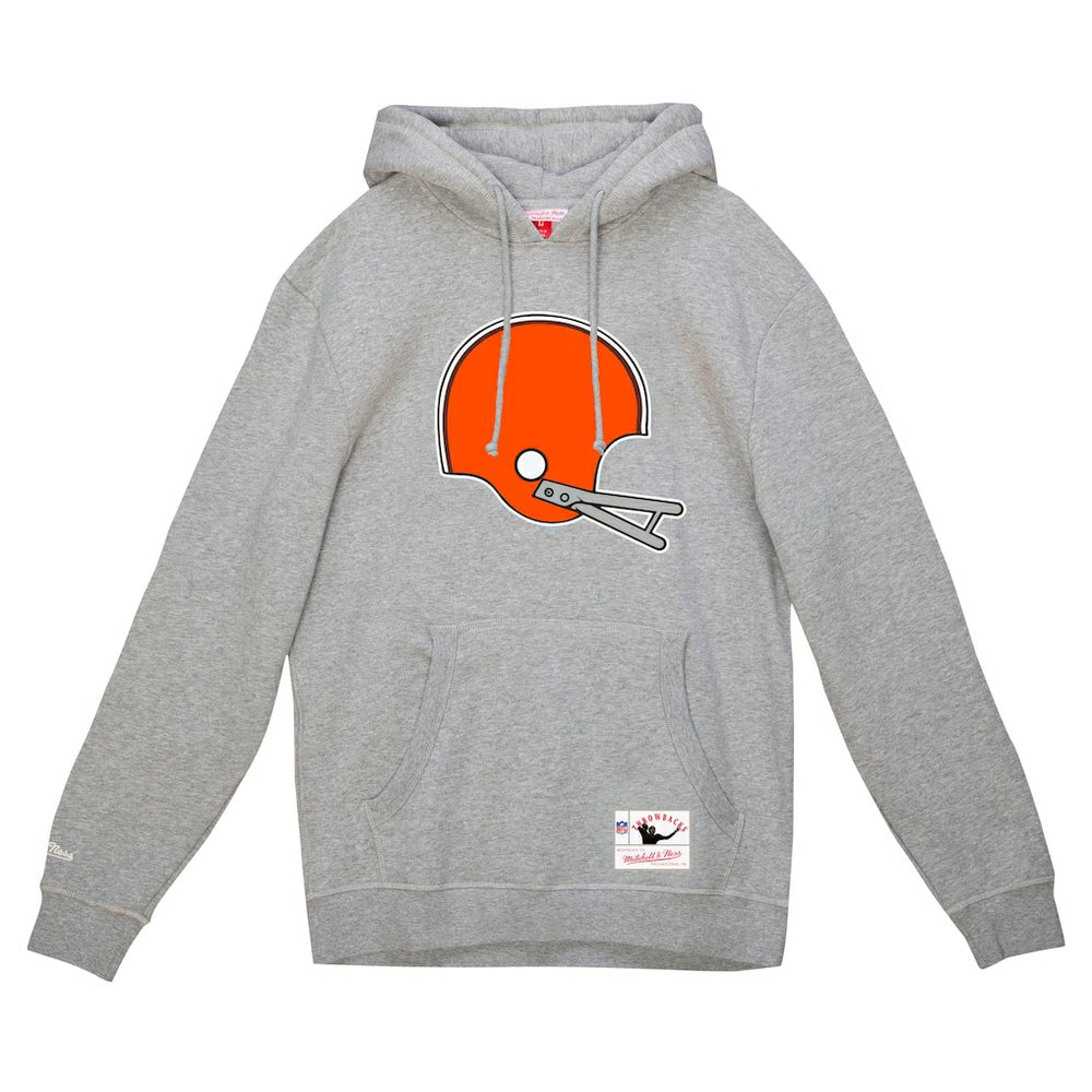Cleveland Browns Mitchell & Ness Helmet Logo Vintage Pullover Hoodie