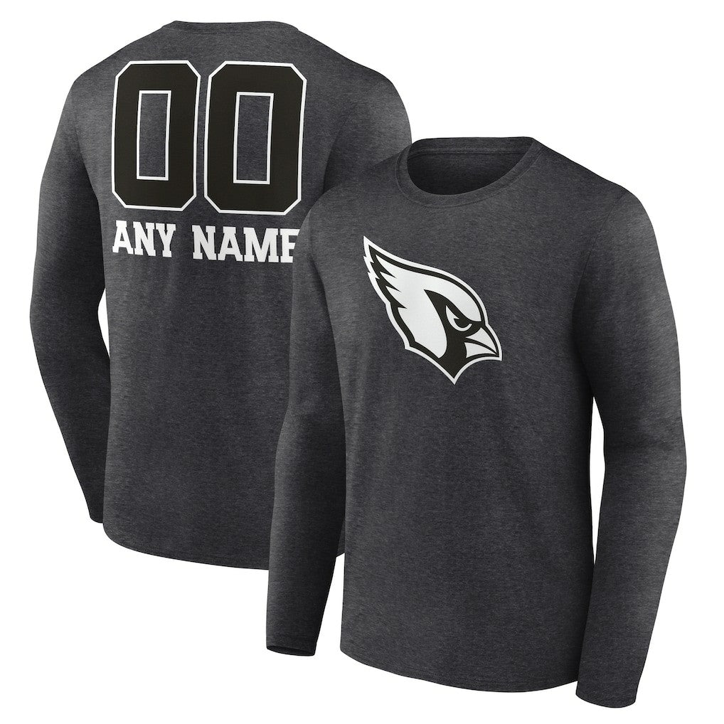 Arizona Cardinals  Personalized Name & Number Monochrome Long Sleeve T-Shirt