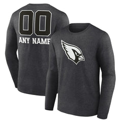 Arizona Cardinals  Personalized Name & Number Monochrome Long Sleeve T-Shirt