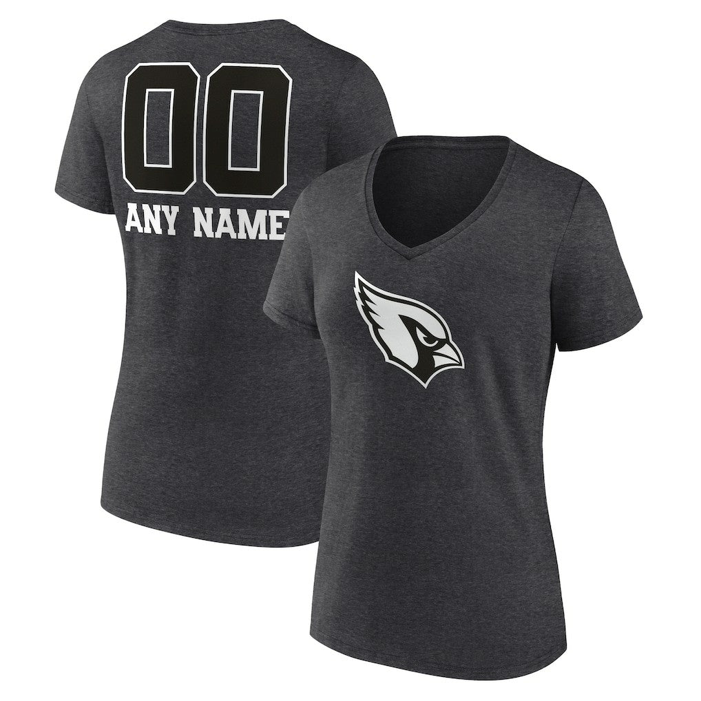 Arizona Cardinals  Women's Personalized Name & Number Monochrome V-Neck Long Sleeve T-Shirt