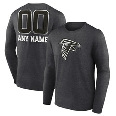 Atlanta Falcons  Personalized Name & Number Monochrome Long Sleeve T-Shirt