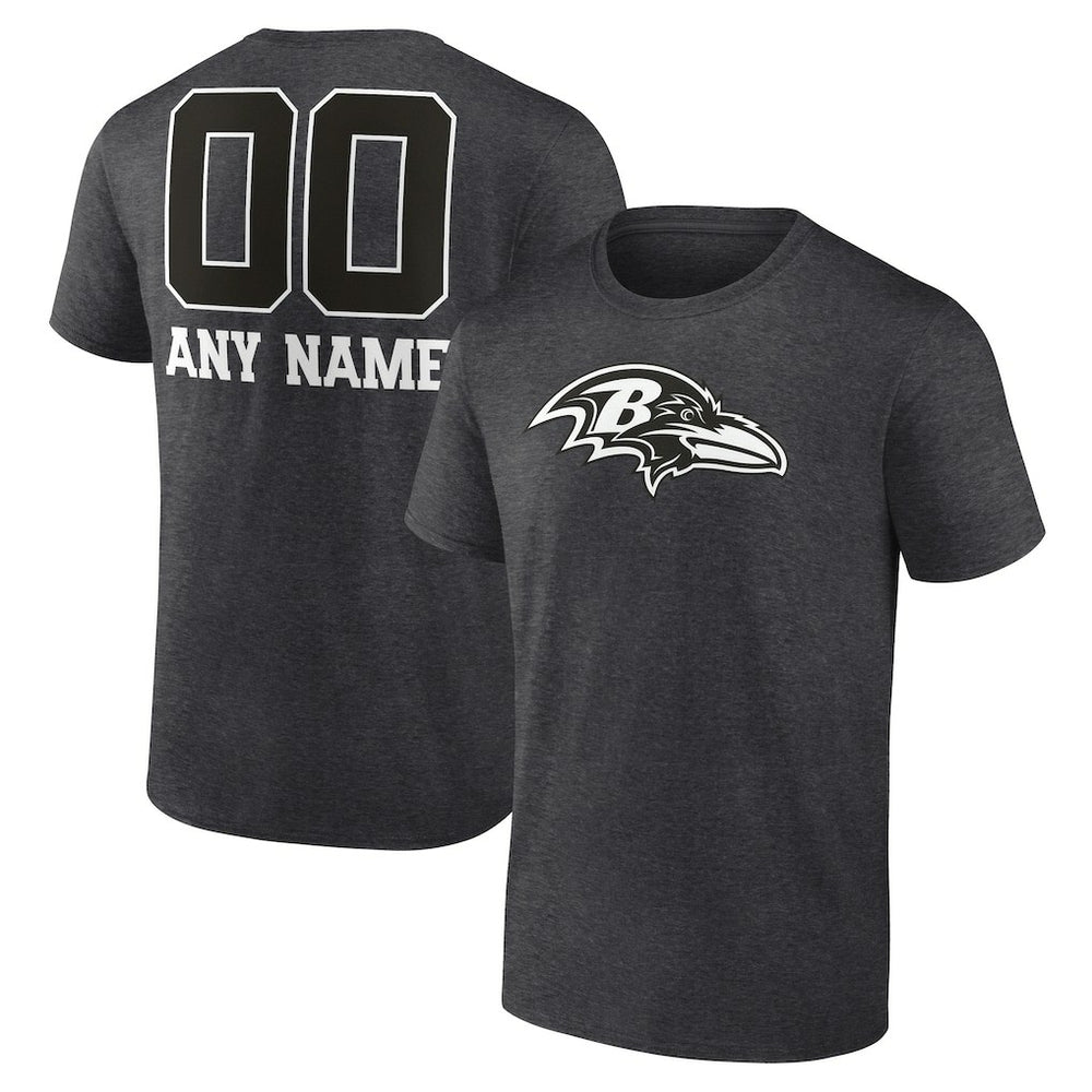 Baltimore Ravens  Personalized Name & Number Monochrome T-Shirt