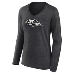 Baltimore Ravens  Women's Personalized Name & Number Monochrome V-neck T-Shirt
