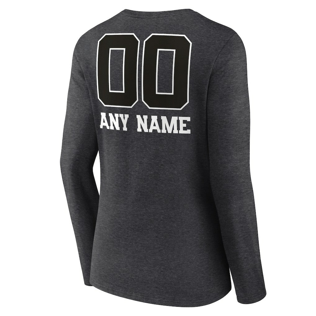 Baltimore Ravens  Women's Personalized Name & Number Monochrome V-neck T-Shirt