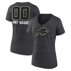 Buffalo Bills  Women's Personalized Name & Number Monochrome V-Neck Long Sleeve T-Shirt