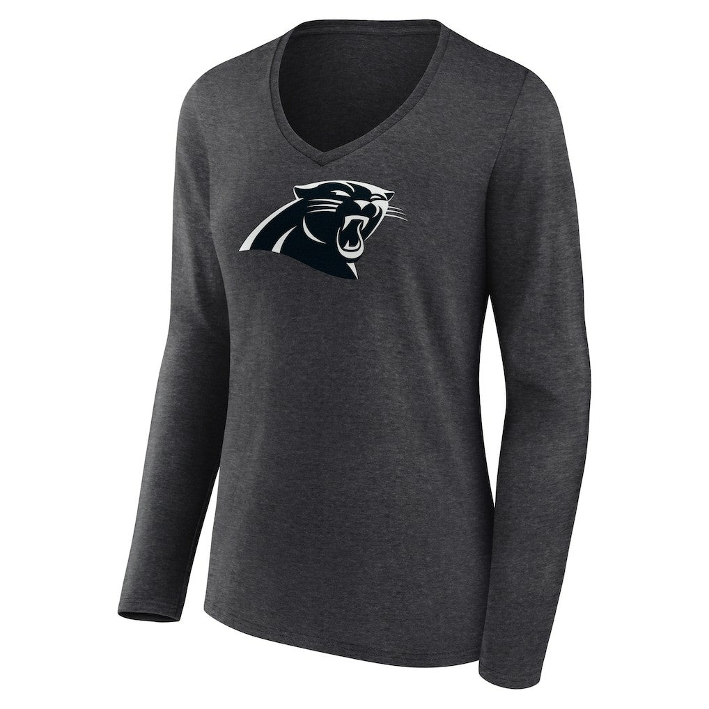 Carolina Panthers  Women's Personalized Name & Number Monochrome V-neck T-Shirt