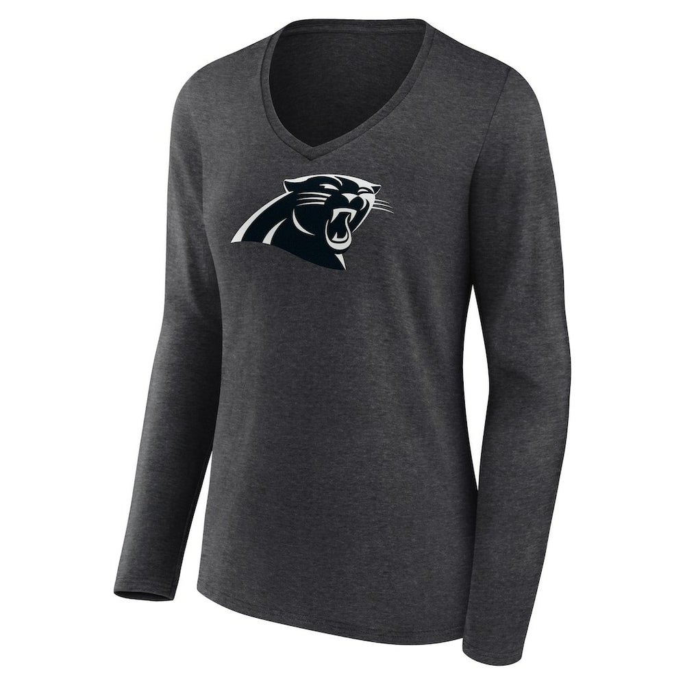 Carolina Panthers  Women's Personalized Name & Number Monochrome V-neck T-Shirt