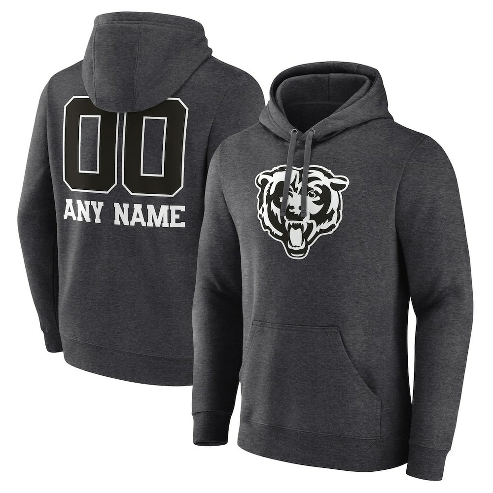 Chicago Bears  Personalized Name & Number Monochrome Pullover Hoodie