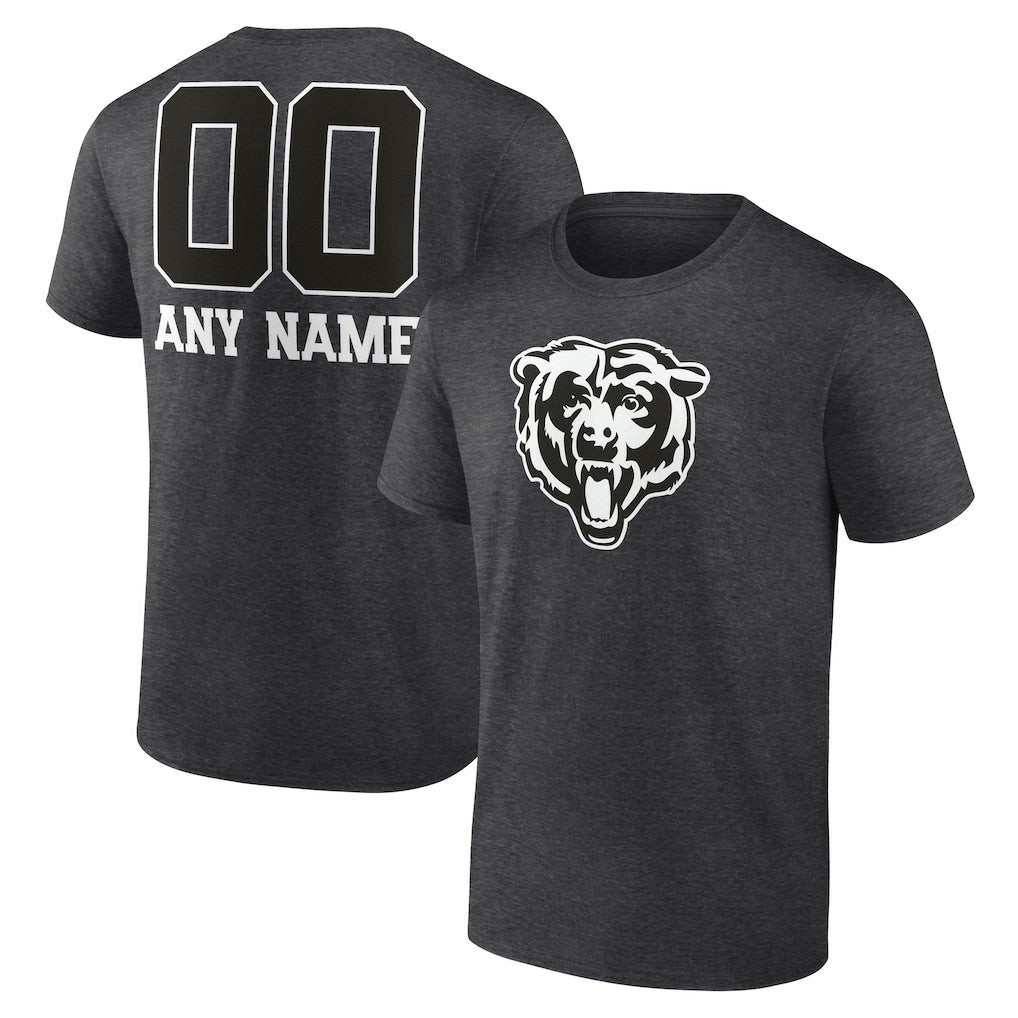 Chicago Bears  Personalized Name & Number Monochrome T-Shirt