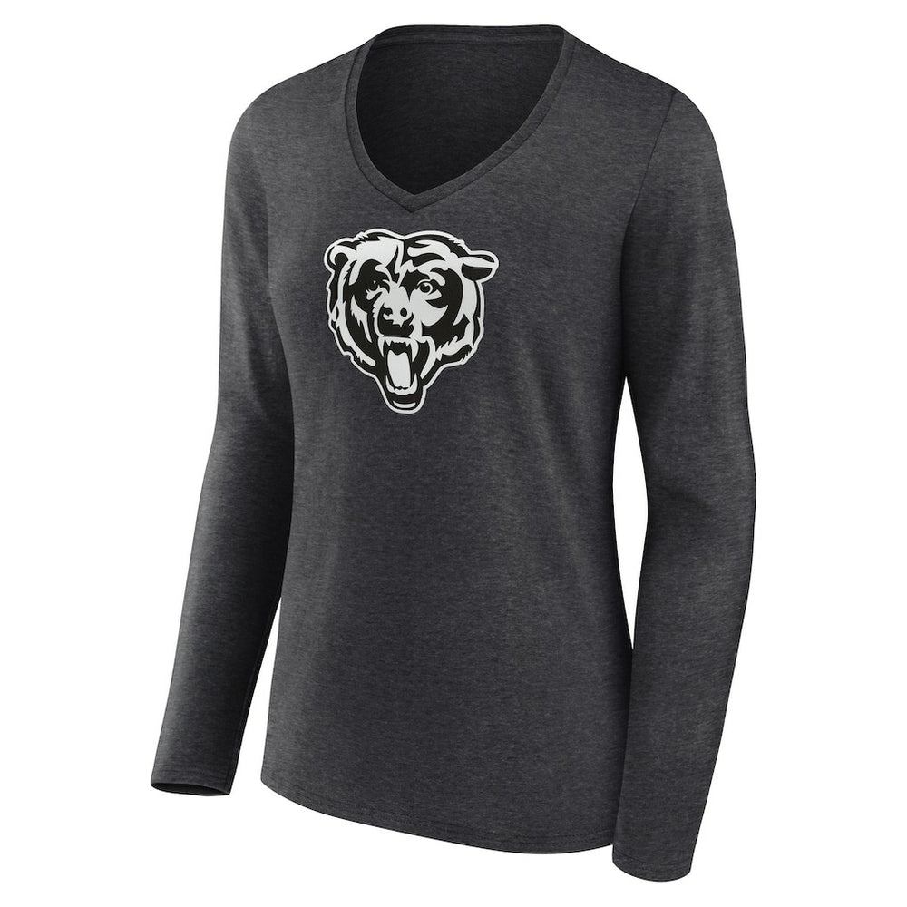 Chicago Bears  Women's Personalized Name & Number Monochrome V-neck T-Shirt