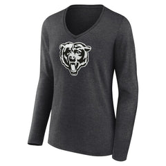 Chicago Bears  Women's Personalized Name & Number Monochrome V-neck T-Shirt