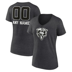 Chicago Bears  Women's Personalized Name & Number Monochrome V-Neck Long Sleeve T-Shirt