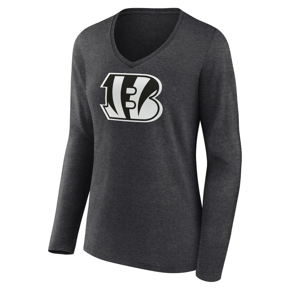 Cincinnati Bengals  Women's Personalized Name & Number Monochrome V-neck T-Shirt