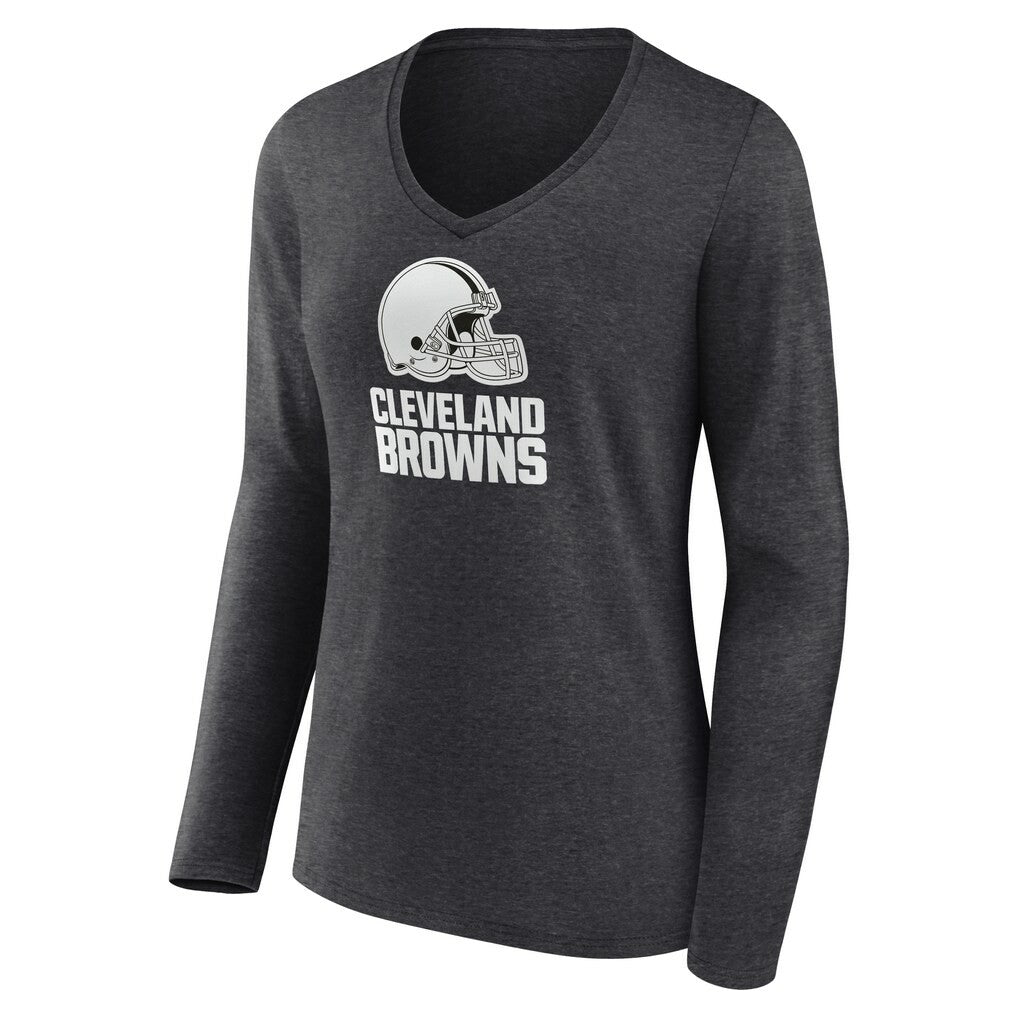 Cleveland Browns  Women's Personalized Name & Number Monochrome V-neck T-Shirt