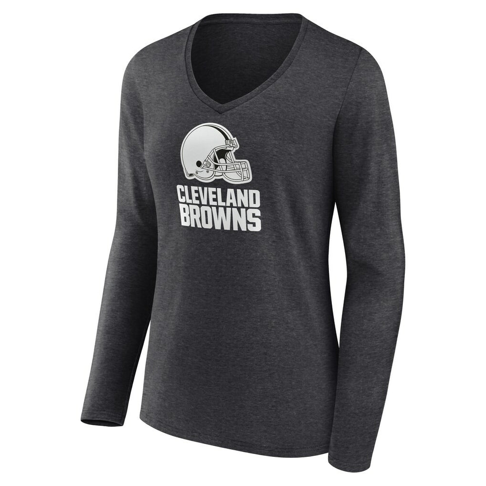 Cleveland Browns  Women's Personalized Name & Number Monochrome V-neck T-Shirt