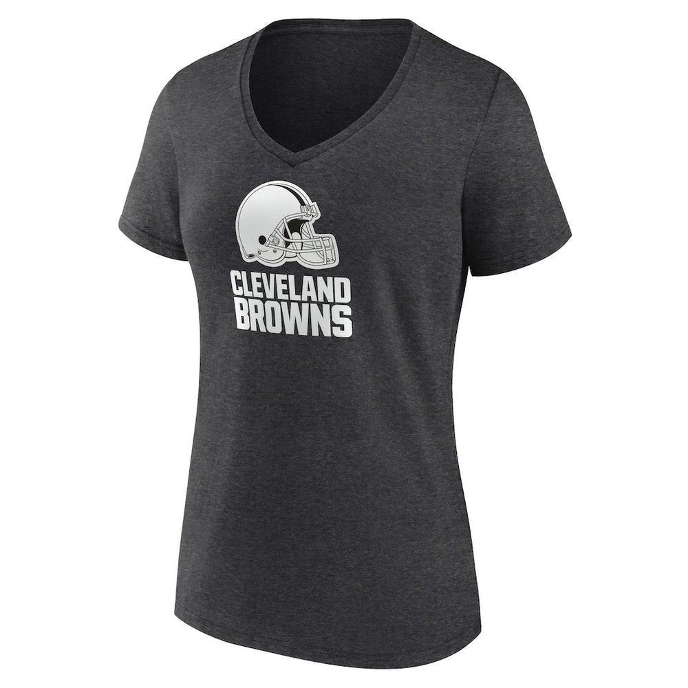Cleveland Browns  Women's Personalized Name & Number Monochrome V-Neck Long Sleeve T-Shirt