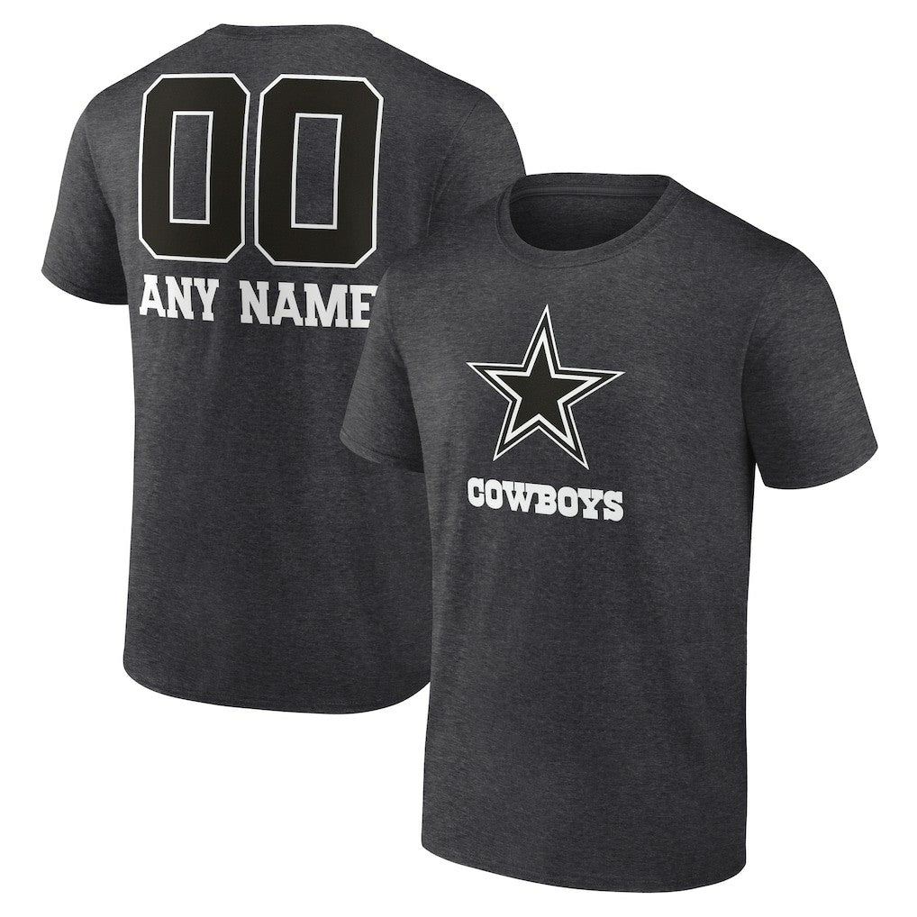 Dallas Cowboys  Personalized Name & Number Monochrome T-Shirt