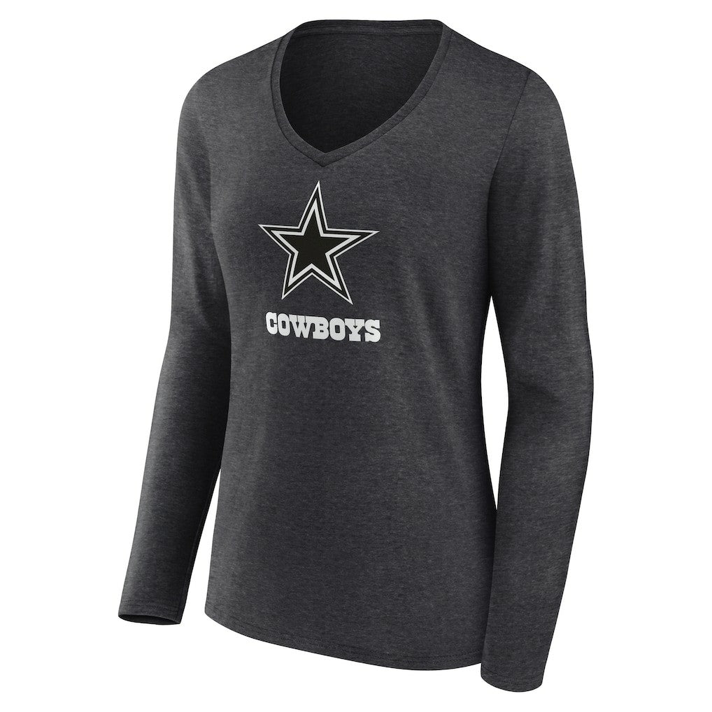 Dallas Cowboys  Women's Personalized Name & Number Monochrome V-neck T-Shirt