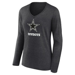 Dallas Cowboys  Women's Personalized Name & Number Monochrome V-neck T-Shirt