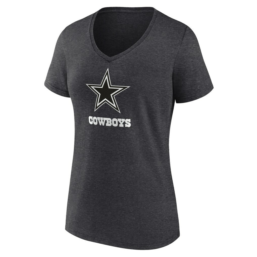 Dallas Cowboys  Women's Personalized Name & Number Monochrome V-Neck Long Sleeve T-Shirt
