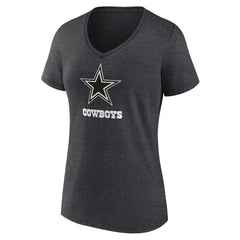 Dallas Cowboys  Women's Personalized Name & Number Monochrome V-Neck Long Sleeve T-Shirt