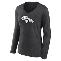 Denver Broncos  Women's Personalized Name & Number Monochrome V-neck T-Shirt