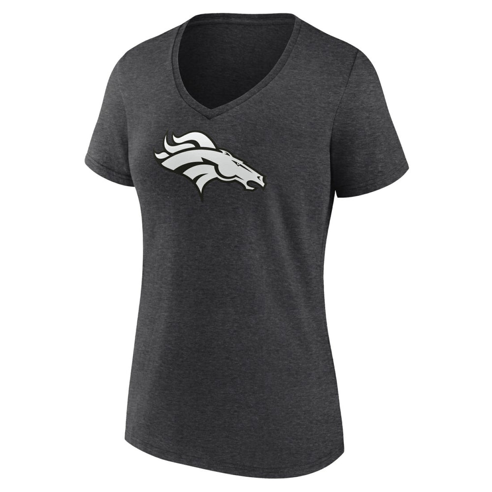 Denver Broncos  Women's Personalized Name & Number Monochrome V-Neck Long Sleeve T-Shirt