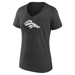 Denver Broncos  Women's Personalized Name & Number Monochrome V-Neck Long Sleeve T-Shirt