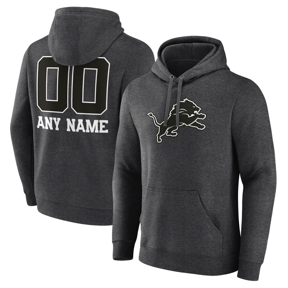 Detroit Lions  Personalized Name & Number Monochrome Pullover Hoodie