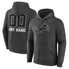 Detroit Lions  Personalized Name & Number Monochrome Pullover Hoodie